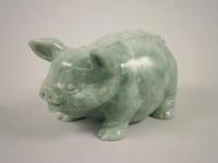 A modern green hardstone oriental pig