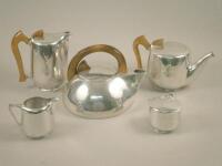 An unusual Picquot ware tea and coffee service to include