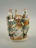 A 19thC Staffordshire flat back watch group