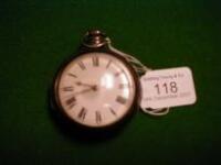 A George III silver pair-cased pocket watch with verge movement