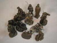 Assorted metal fisherman ornaments