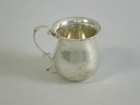 A silver baluster shaped christening mug