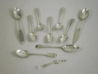 Various silver and white metal spoons