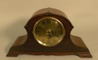 A walnut cased Napoleon's Hat mantel clock