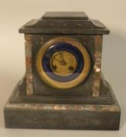 A French black and brown marble mantel clock