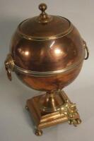 A 19thC brass and copper samovar