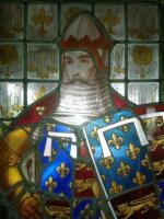 Henry Hughes (1822-1883). A stained glass window panel depicting Edward 'The Black Prince'