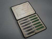 A cased set of Asprey butter knives