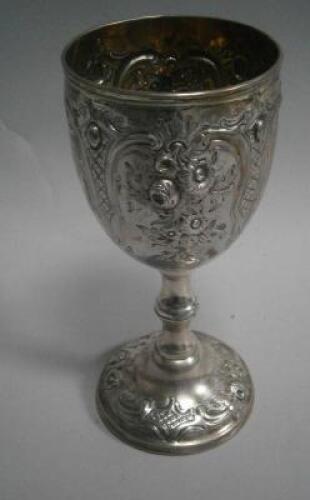 A Victorian silver goblet cup