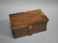 A 19thC Neopolitan olive wood and marquetry trinket box