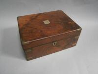 A Victorian walnut campaign writing box