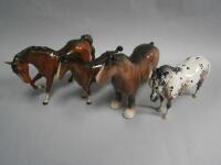 A Beswick Shire horse and three others. (4)