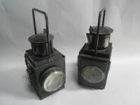 A pair of BR railway hand lanterns.