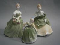 Three Royal Doulton bone china ladies