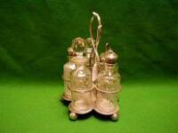 A 5-bottle cruet stand