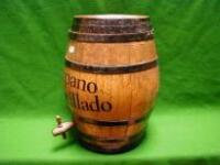 A wooden coopered sherry barrel