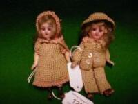 Two dolls-house dolls with bisque heads