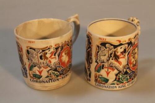 Two Coronation mugs designed by Dame Laura Knight