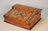 A late Victorian walnut veneered writing box