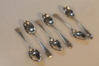 Six late Victorian silver coffee spoons