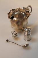 Silver items including a late Victorian mustard pot