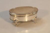 A George V silver oval trinket box