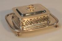 A 19thC silver plated sardine dish by Walker & Hall