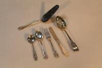Silver and white metal flat ware