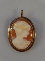 A shell cameo brooch