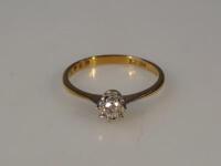 A solitaire diamond ring