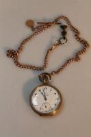 An Omega gold plated pocket watch