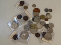 Various English and foreign coinage