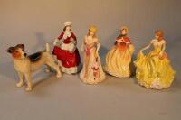 Four Royal Doulton figures of pretty ladies