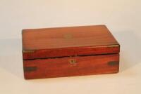 A 19thC mahogany brass bound writing slope