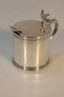 A Victorian silver plain drum mustard