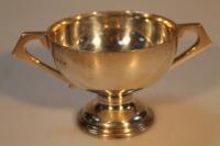 A George V silver Art Deco style two-handled cup