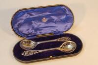 A pair of George V silver peer serving spoons