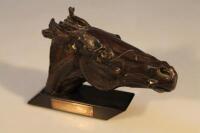 A small bronze bust of a horse awarded for the Skol Sprint Classic Horse Race