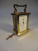 A modern brass carriage clock by James Ritchie & Son