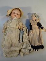 An early 20thC German bisque headed doll