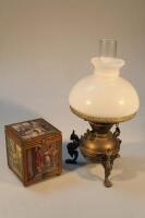 A late 19thC ornate oil lamp