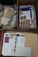 Three boxes of stamps