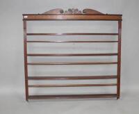 A late 19thC oak and mahogany plate rack