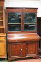 A 19thC Beidemeir style secretaire bookcase