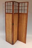 An Edwardian three panel screen