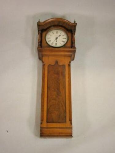 A 19thC mahogany drop dial wall clock