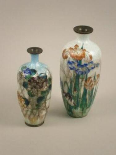 Two early 20thC Japanese cloisonne vases
