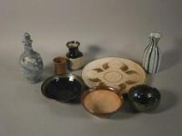 A collection of studio pottery and porcelain