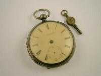 A silver cased pocket watch