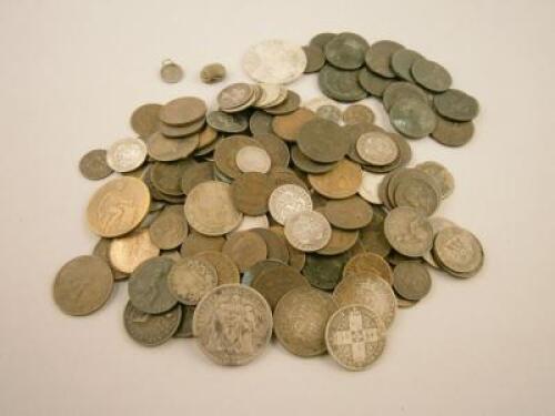 A large quantity of Victorian and later coins